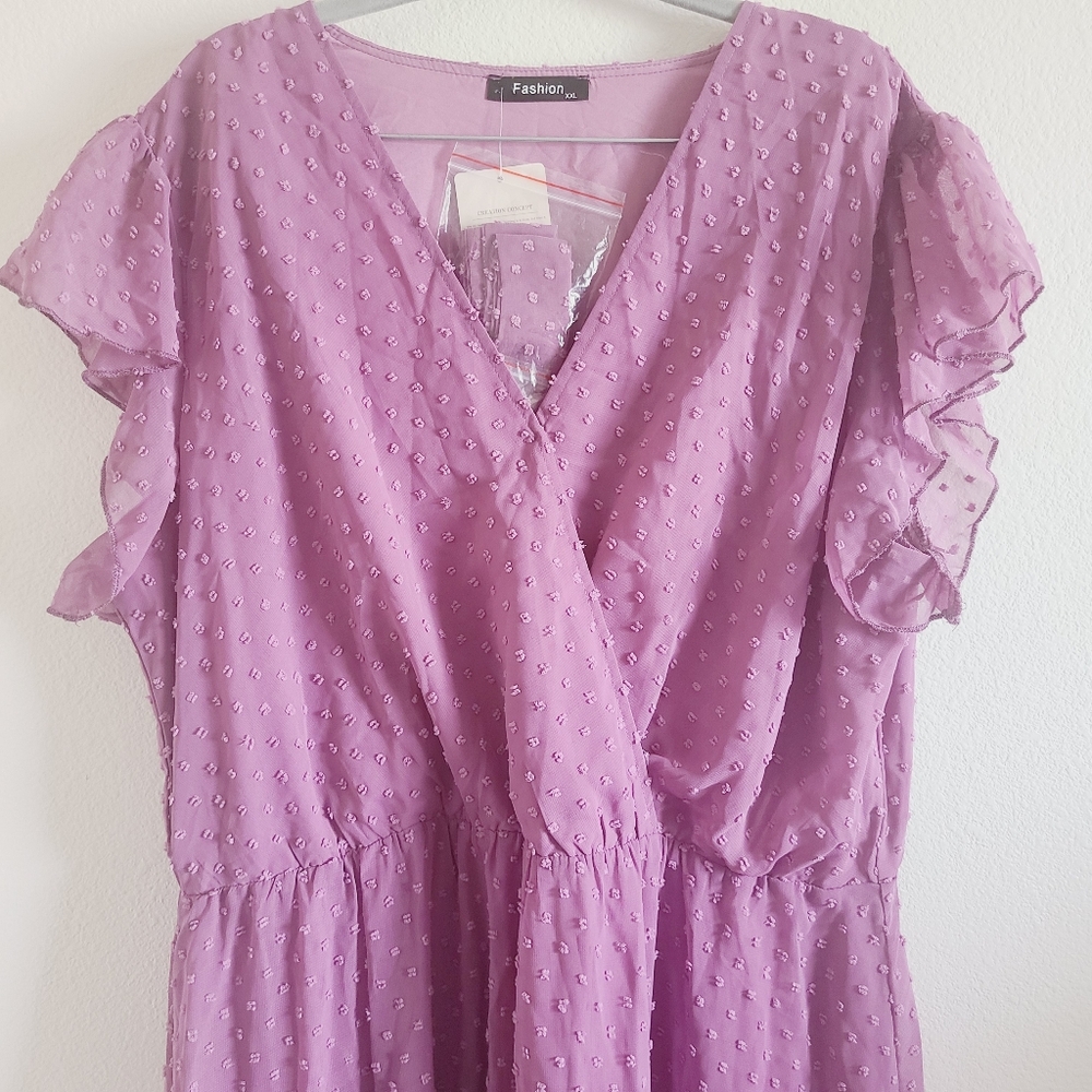 NWT Amazon Purple Ruffled Dreas - Picture 2 of 9